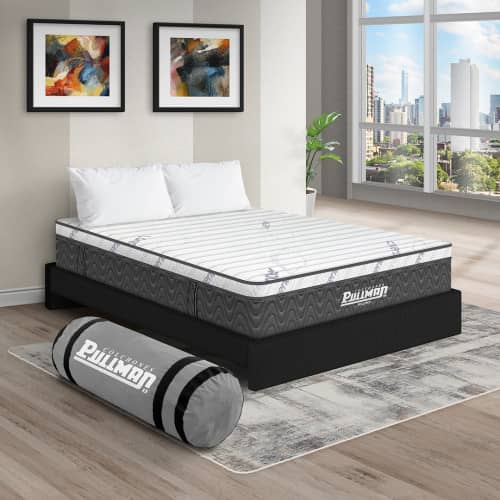 Colchón Rollpack Euro U + Base Cama + Almohada