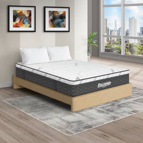 Colchón Rollpack Euro U + Base Cama + Almohada