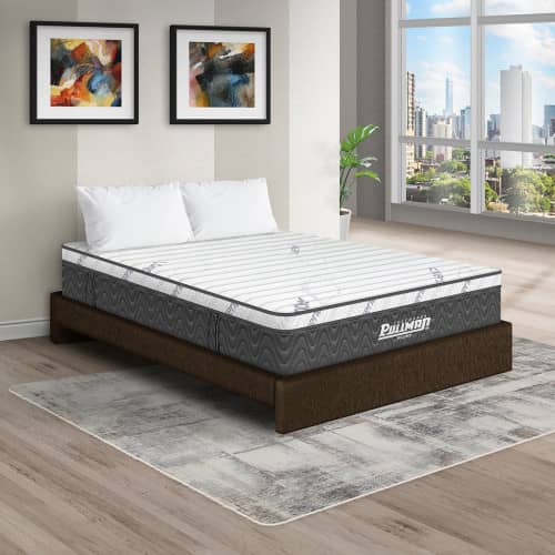 Colchón Rollpack Euro U + Base Cama + Almohada