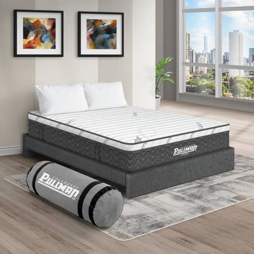 Colchón Rollpack Euro U + Base Cama + Almohada