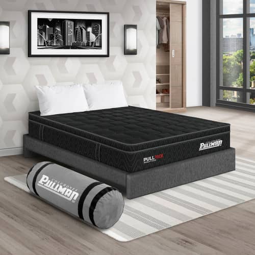 Colchón Pullpack Euro U + Base Cama + Almohada