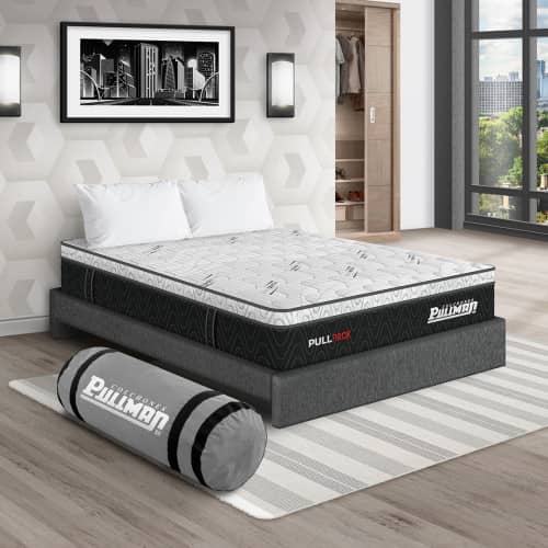 Colchón Pullpack Euro U + Base Cama + Almohada