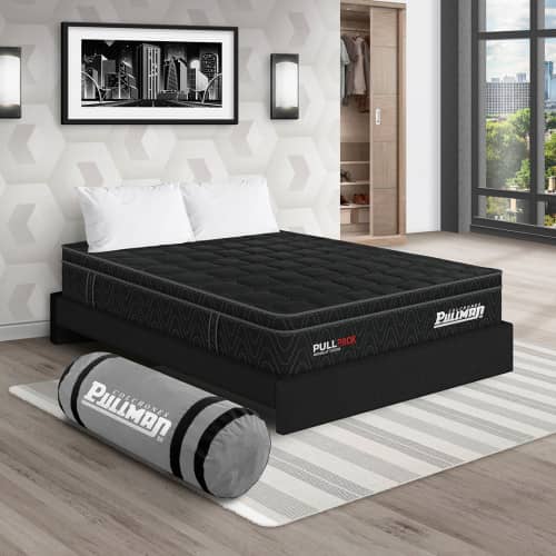 Colchón Pullpack Euro U + Base Cama + Almohada