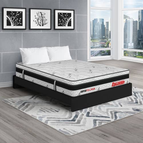 Colchón Superpullman Euro U + Base Cama + Almohada