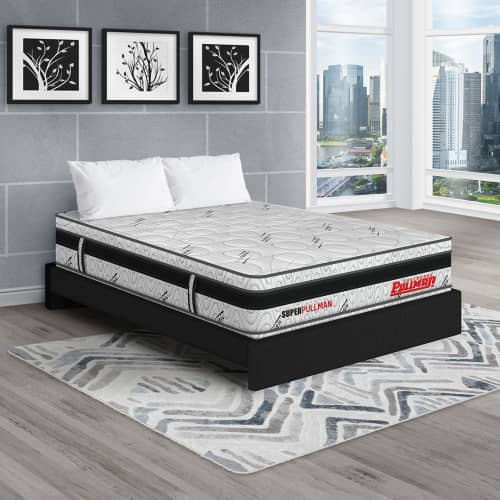 Colchón Superpullman Euro + Base Cama + Almohada