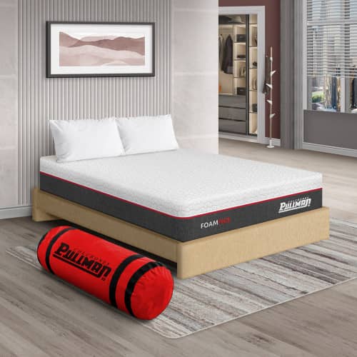 Colchón Foampack + Base Cama + Almohada