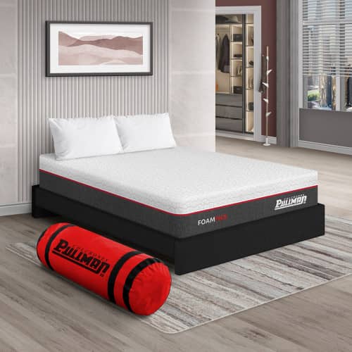 Colchón Foampack + Base Cama + Almohada