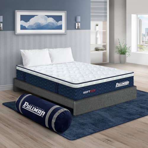 Colchón Softpack + Base Cama + Almohada
