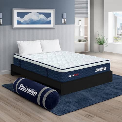 Colchón Softpack + Base Cama + Almohada