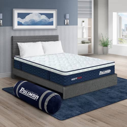 Colchón Softpack + Cama Leo + Almohada