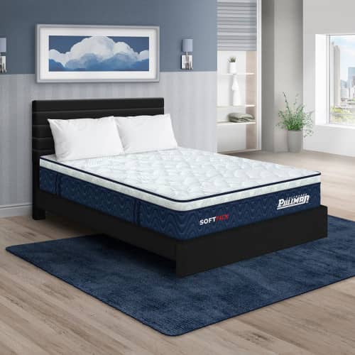 Colchón Softpack + Cama Leo + Almohada