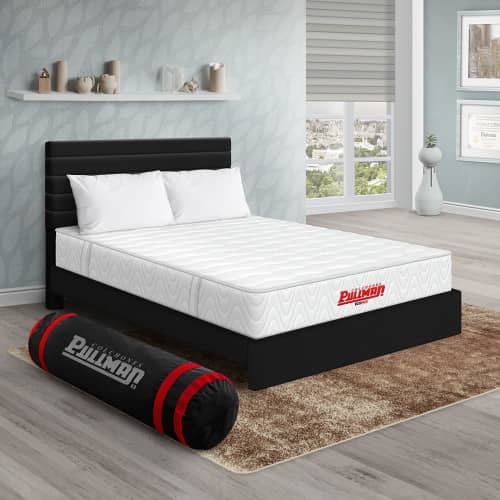 Colchón Ecopack + Cama Leo + Almohada