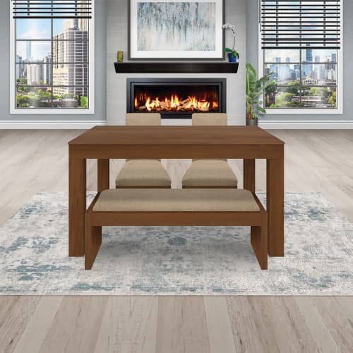 Juego de Comedor 4P (140) Italia Danny 2 Sillas 1 Banca