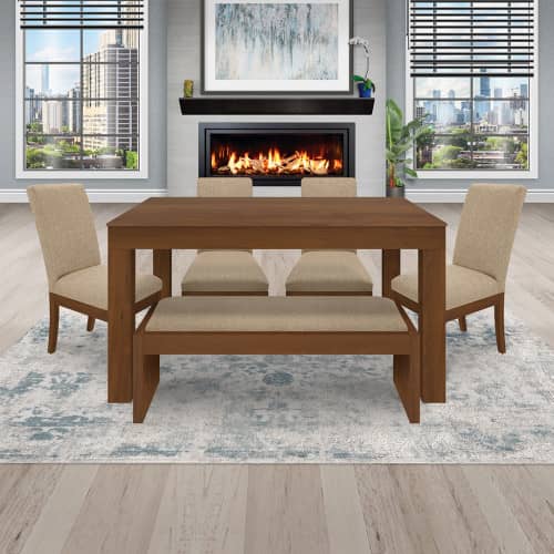 Juego de Comedor 6P (140) Italia Danny 4 Sillas 1 Banca