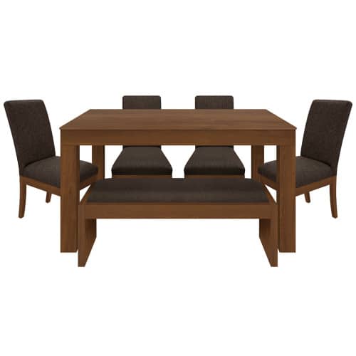 Juego de Comedor 6P (140) Italia Danny 4 Sillas 1 Banca