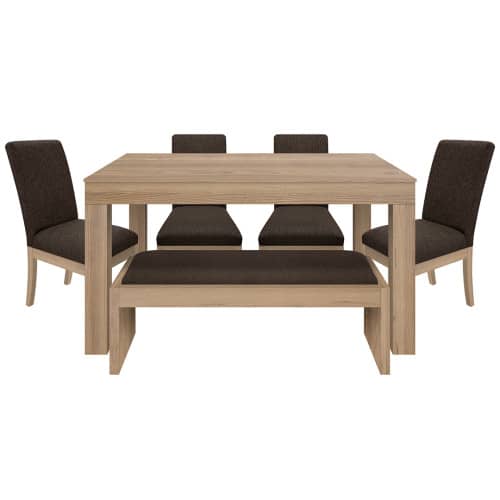 Juego de Comedor 6P (140) Italia Danny 4 Sillas 1 Banca