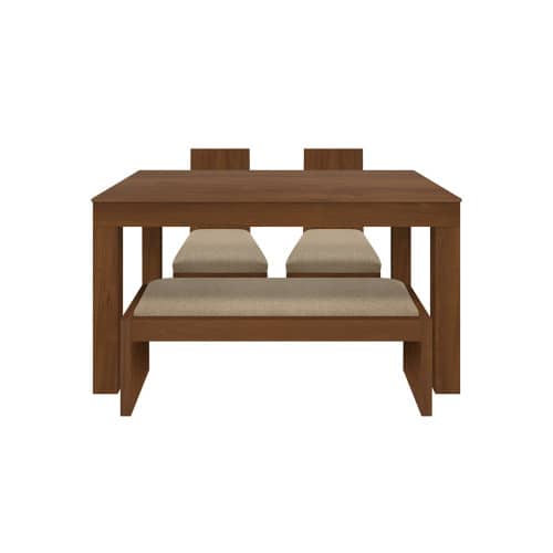 Juego de Comedor 4P (140) Italia Nicky 2 Sillas 1 Banca