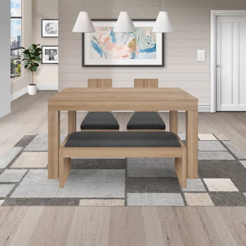 Juego de Comedor 4P (140) Italia Nicky 2 Sillas 1 Banca