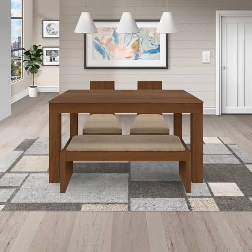 Juego de Comedor 4P (140) Italia Nicky 2 Sillas 1 Banca