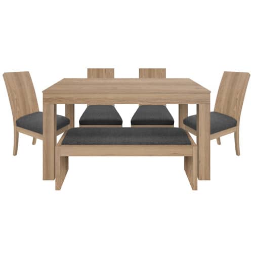 Juego de Comedor 6P (140) Italia Nicky 4 Sillas 1 Banca