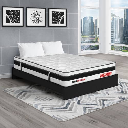 Colchón Superpullman Euro U Clásico + Base Cama + Almohada