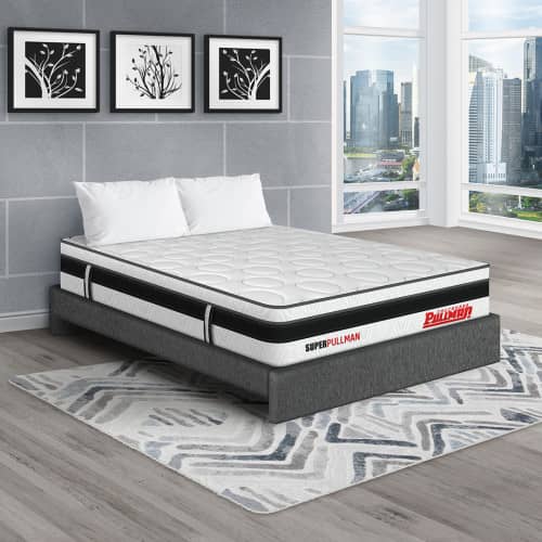 Colchón Superpullman Euro U Clásico + Base Cama + Almohada