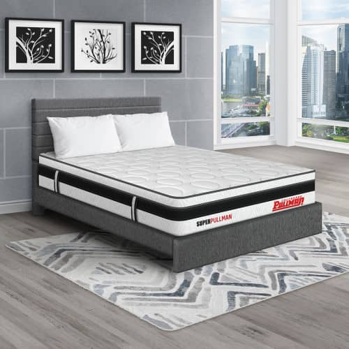 Colchón Superpullman Euro U Clásico + Cama Leo + Almohada