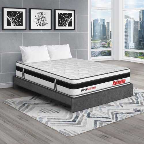 Colchón Superpullman Euro Clásico + Base Cama + Almohada