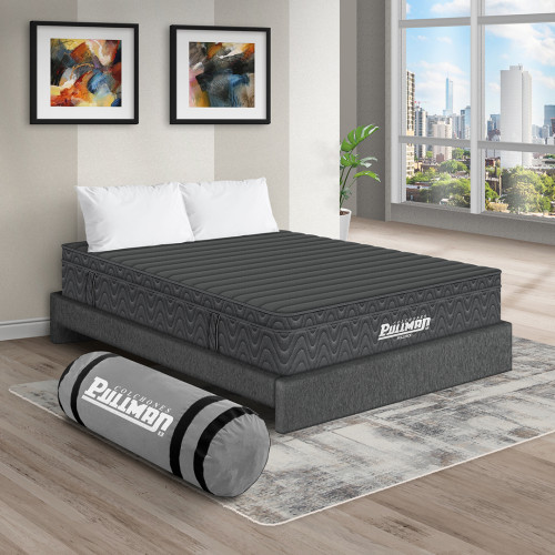 Colchón Rollpack Euro U + Base Cama + Almohada