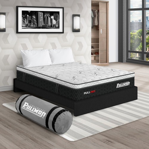 Colchón Pullpack Euro U + Base Cama + Almohada