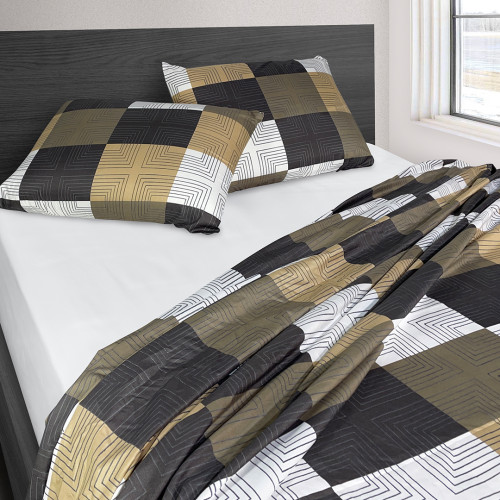 Combo Protector Impermeable + Jgo de Sábanas Disperso