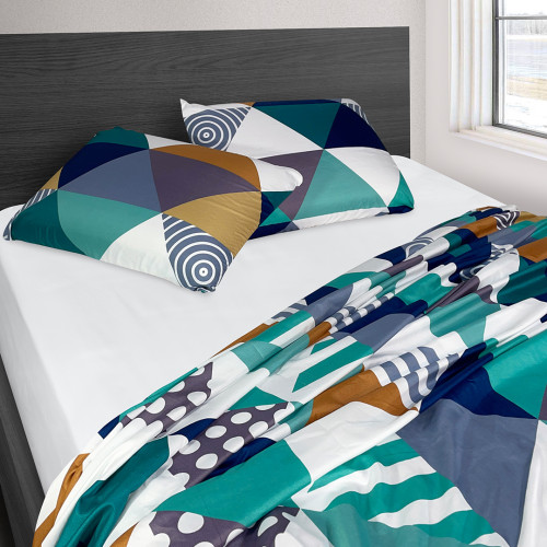 Combo Protector Impermeable + Jgo de Sábanas Disperso