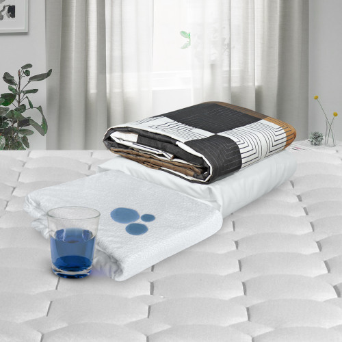 Combo Protector Impermeable + Jgo de Sábanas Disperso