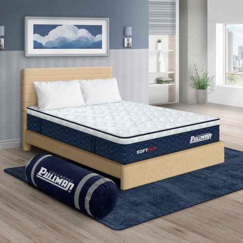 Colchón Softpack + Cama Leo + Almohada