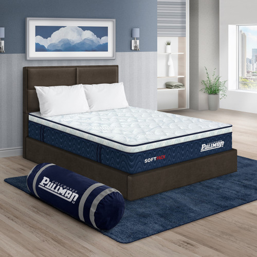 Colchón Softpack + Cama Firenze + Almohada
