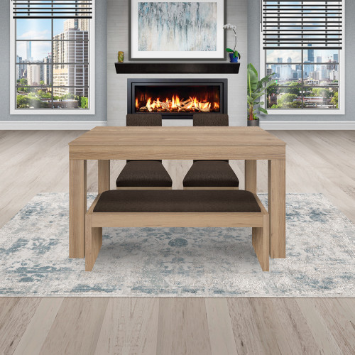 Juego de Comedor 4P (140) Italia Danny 2 Sillas 1 Banca