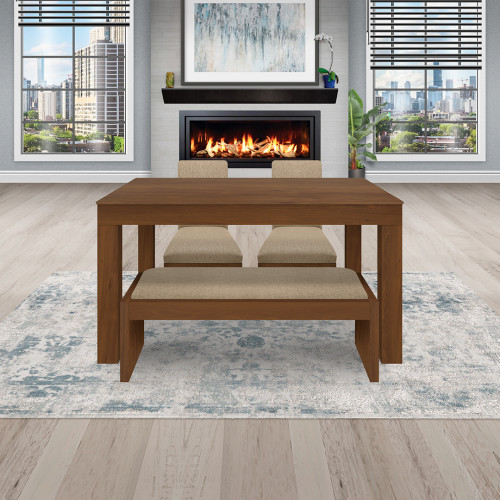 Juego de Comedor 4P (140) Italia Danny 2 Sillas 1 Banca