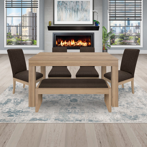 Juego de Comedor 6P (140) Italia Danny 4 Sillas 1 Banca