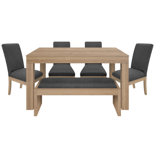 Juego de Comedor 6P (140) Italia Danny 4 Sillas 1 Banca