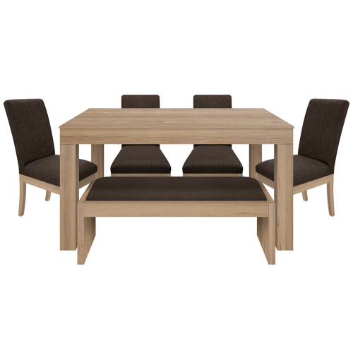 Juego de Comedor 6P (140) Italia Danny 4 Sillas 1 Banca