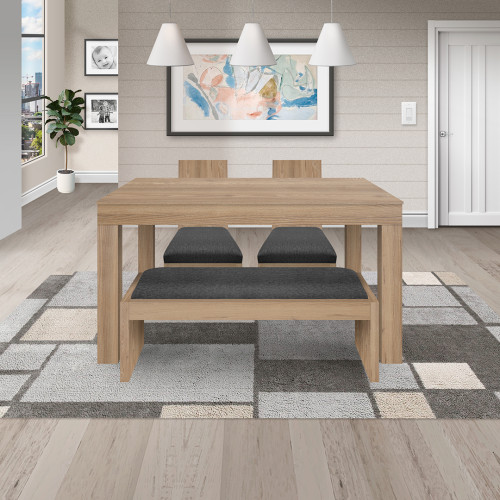 Juego de Comedor 4P (140) Italia Nicky 2 Sillas 1 Banca