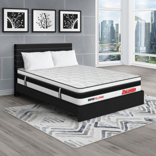 Colchón Superpullman Euro U Clásico + Cama Leo + Almohada