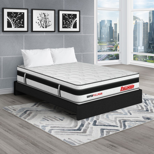 Colchón Superpullman Euro Clásico + Base Cama + Almohada