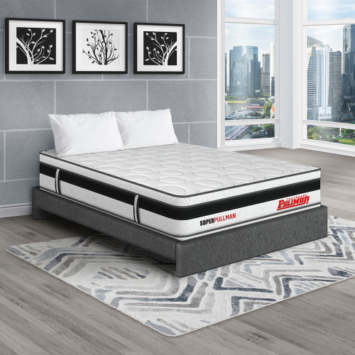 Colchón Superpullman Euro Clásico + Base Cama + Almohada