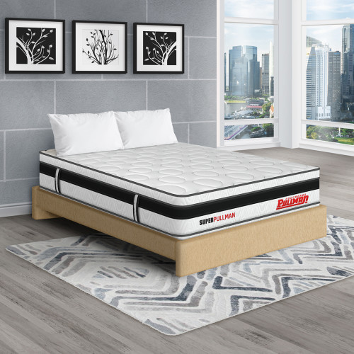 Colchón Superpullman Euro Clásico + Base Cama + Almohada