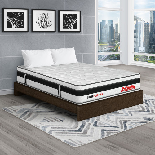 Colchón Superpullman Euro Clásico + Base Cama + Almohada