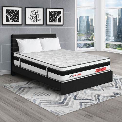 Colchón Superpullman Euro Clásico + Cama Leo + Almohada