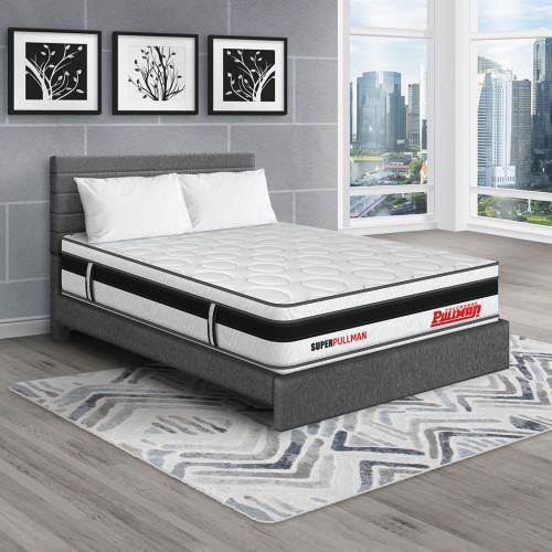 Colchón Superpullman Euro Clásico + Cama Leo + Almohada