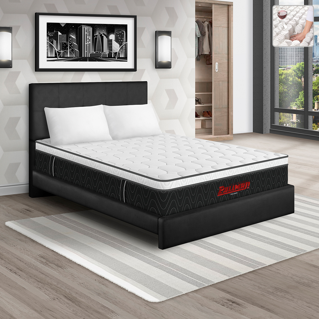 Combo Pullpack Euro U + Cama Tapizada + Lencería - Colchones Pullman