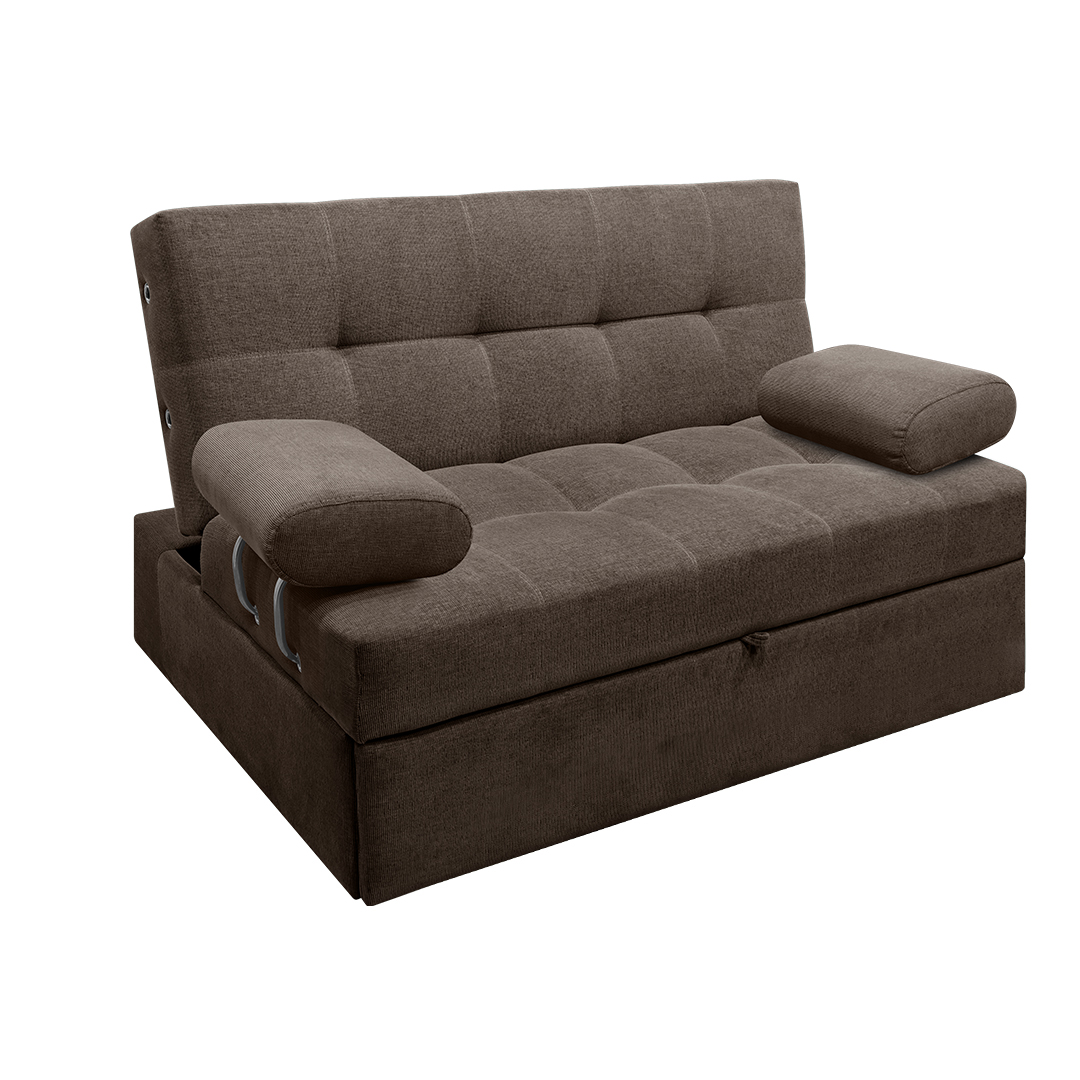Sofá Cama Angela Con Brazos Microfibra Colchones Pullman